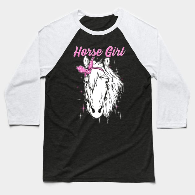 Horse Girl Cute T-shirt Baseball T-Shirt by KsuAnn